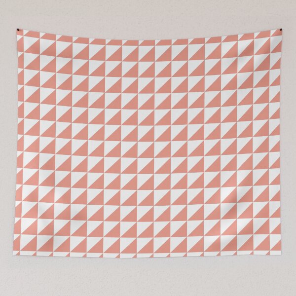 Item preview, White And Coral Triangle Mosaic Pattern designed and sold by pattern-archive.