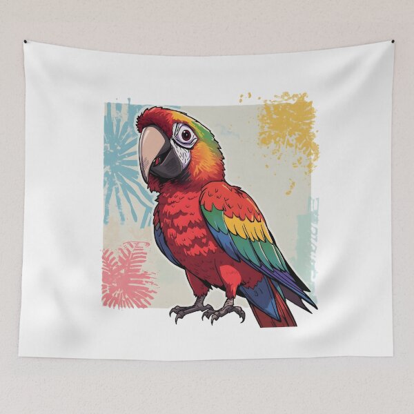 Item preview, Cute Colorful Parrot Sticker | Kawaii Tropical Bird Cartoon Illustration designed and sold by dreamz-world.