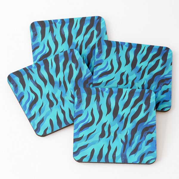 Item preview, Blue & Turquoise Zebra Print Pattern designed and sold by MamaHome.