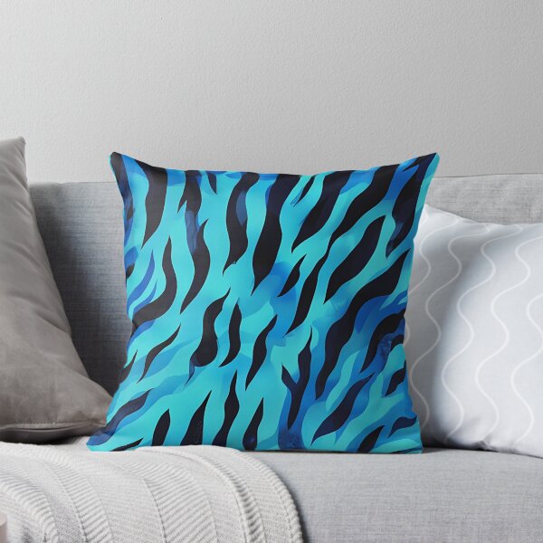 Item preview, Blue & Turquoise Zebra Print Pattern designed and sold by MamaHome.