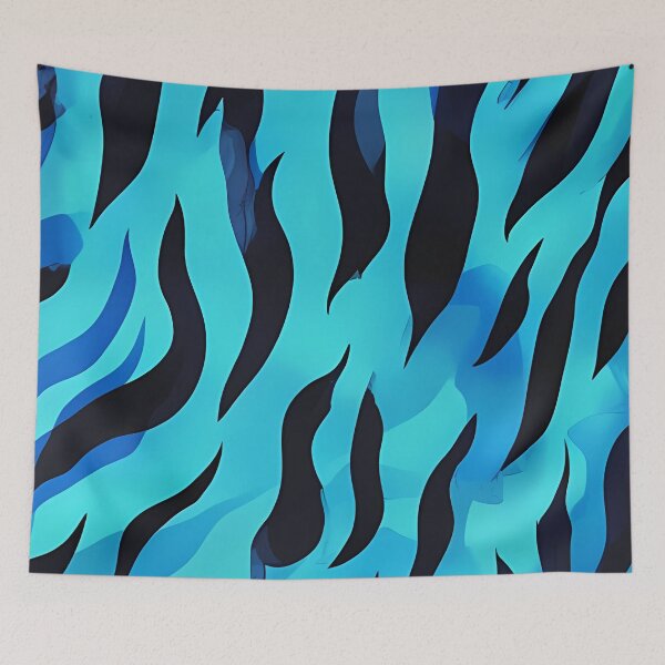 Item preview, Blue & Turquoise Zebra Print Pattern designed and sold by MamaHome.