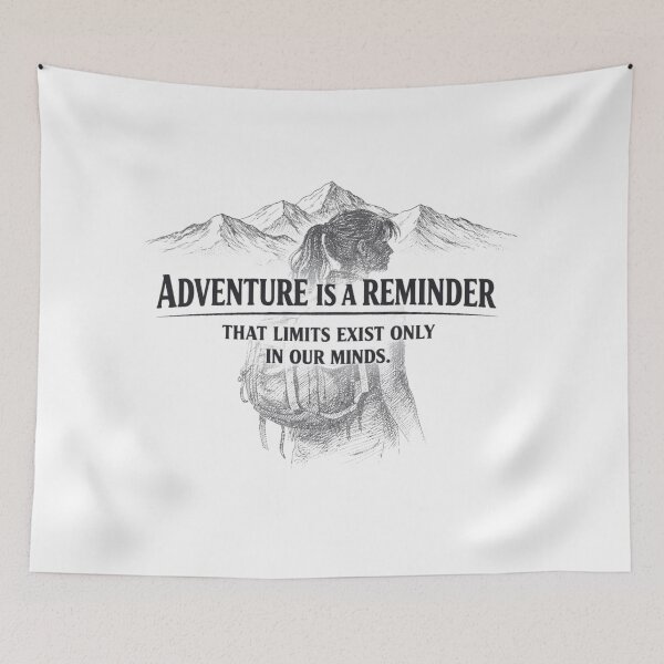 Item preview, Adventure Is a Reminder – Mountain Woman Silhouette designed and sold by GabeMountainArt.