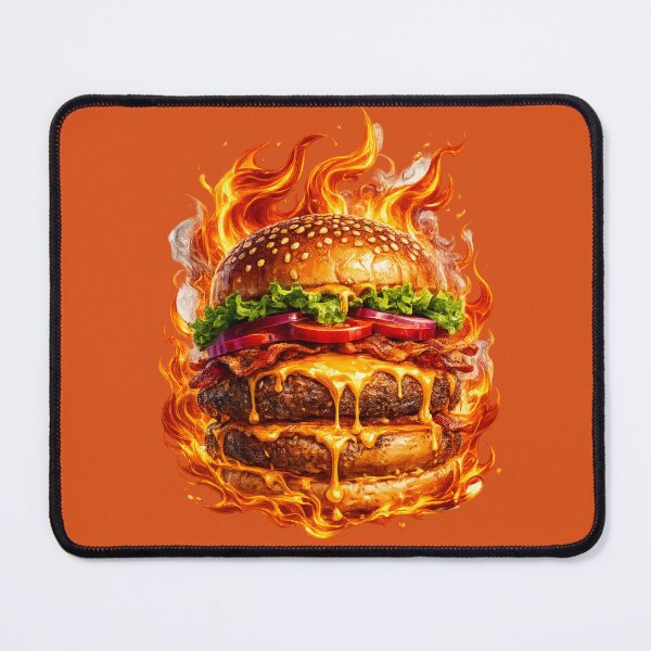 Item preview, Double Cheeseburger Intense Fire: Blazing Flame Double Patty Spicy designed and sold by irfanshikh.