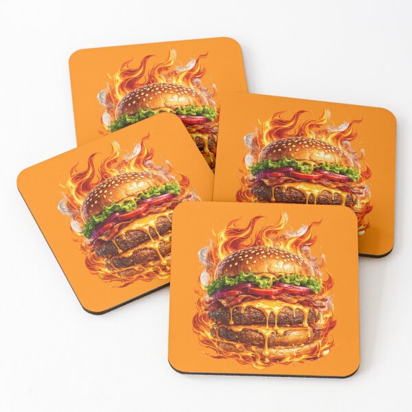 Artikelvorschau, Doppel-Cheeseburger Intense Fire: Flammenstarker Doppelburger mit extra scharfer Konsistenz entworfen und verkauft von irfanshikh.