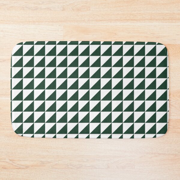Item preview, White And Forest Green Triangle Mosaic Pattern designed and sold by pattern-archive.