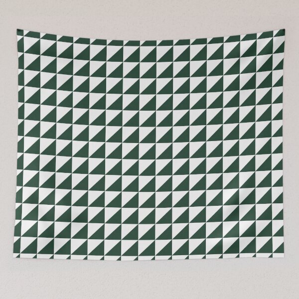 Item preview, Patrón de mosaico de triángulos blancos y verde bosque designed and sold by pattern-archive.
