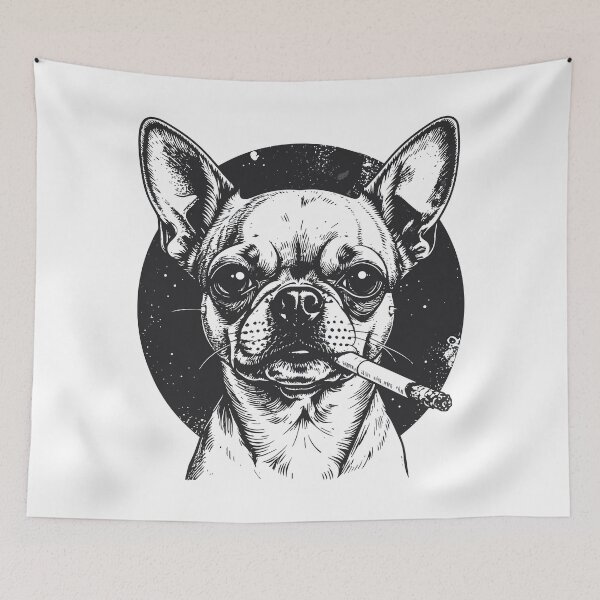 Item preview, Dog Smoking Cigarette Funny Chihuahua Meme T-Shirt designed and sold by Alphatheard.