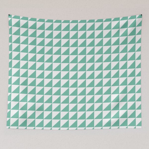 Item preview, White And Pastel Green Triangle Mosaic Pattern designed and sold by pattern-archive.