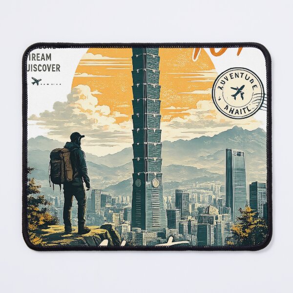 Item preview, Taipei 101 Adventure Vintage Travel Poster designed and sold by ali prints.