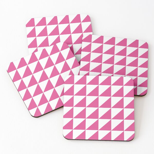 Item preview, White And Hot Pink Triangle Mosaic Pattern designed and sold by pattern-archive.