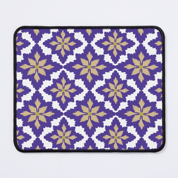 Item preview, Elegant Seamless Geometric Floral Pattern with Purple and Beige Ornamental Motifs on White Background designed and sold by AjjimaJKM.