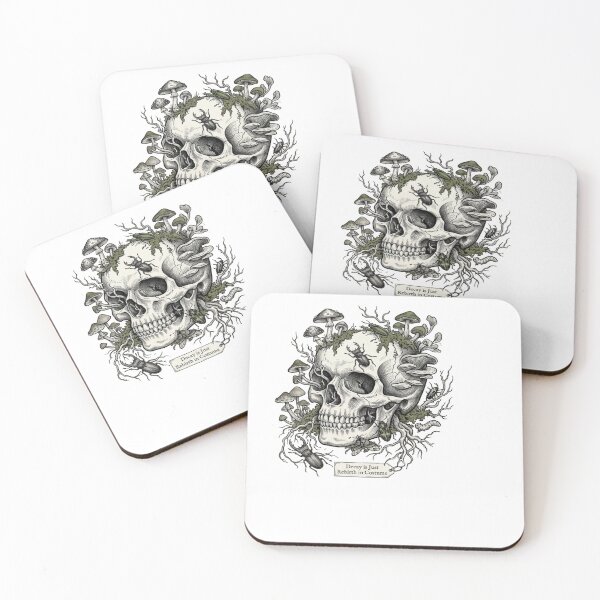 Item preview, Decay and Rebirth Nature Skull Art designed and sold by Tin Robot Co..