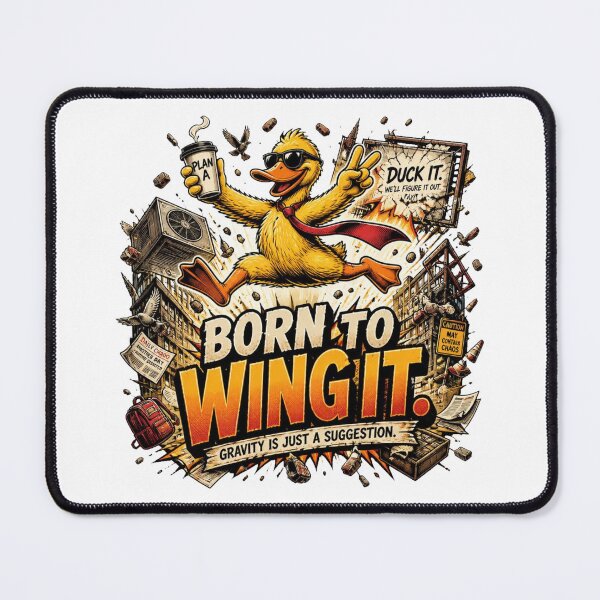 Item preview, Born to Wing It – Funny Duck Parkour Vintage Comic designed and sold by Cavalier-org.