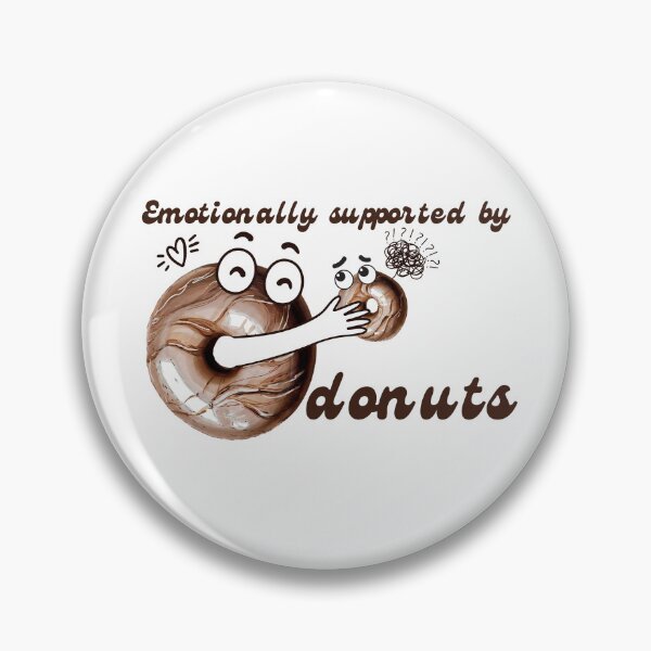 Item preview, Emotionally Supported By Donuts Funny Cartoon designed and sold by AnilaPike Studio.
