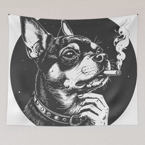 Item preview, Dog Smoking Cigarette Funny Chihuahua Meme T-Shirt designed and sold by Alphatheard.
