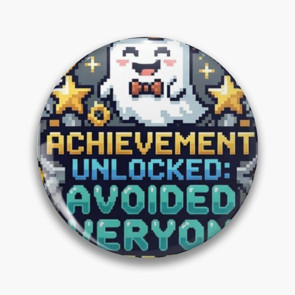 Item preview, Achievement Unlocked: Avoided Everyone Today Funny Introvert Pixel Art Sticker designed and sold by AdityaShop18.