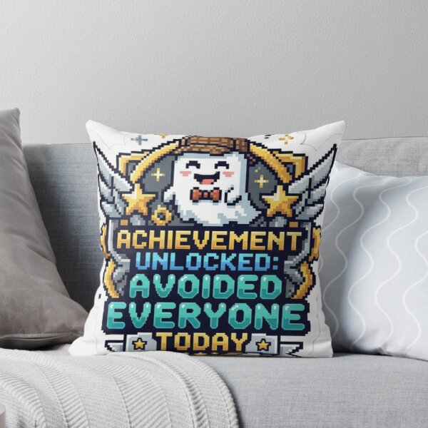 Item preview, Achievement Unlocked: Avoided Everyone Today Funny Introvert Pixel Art Sticker designed and sold by AdityaShop18.