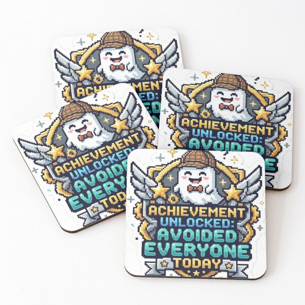 Item preview, Achievement Unlocked: Avoided Everyone Today Funny Introvert Pixel Art Sticker designed and sold by AdityaShop18.