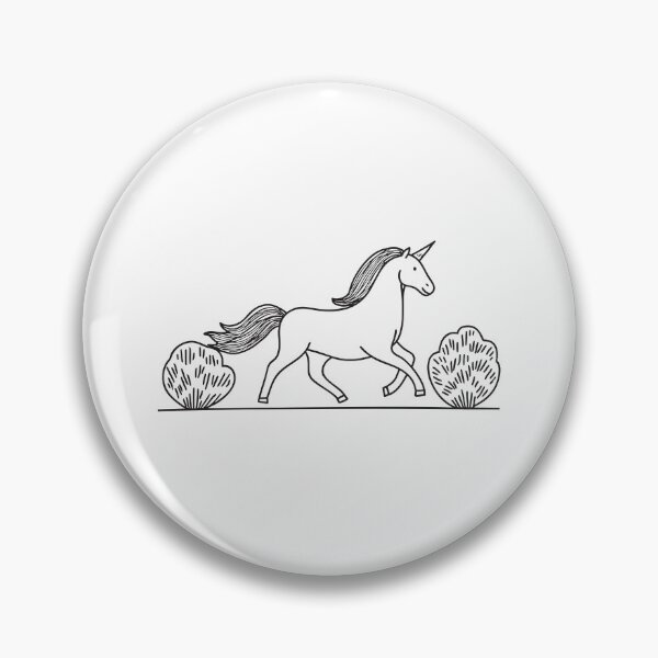 Item preview, A unicorn trotting alongside a line of leafy bushes designed and sold by rasagamastore.