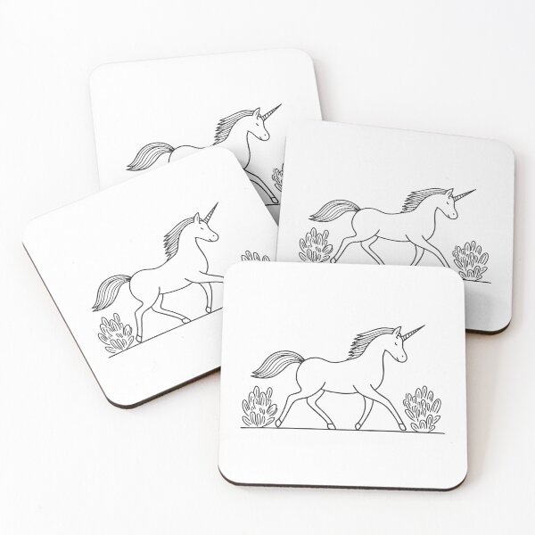 Item preview, A unicorn moving beside a row of shrubs designed and sold by rasagamastore.