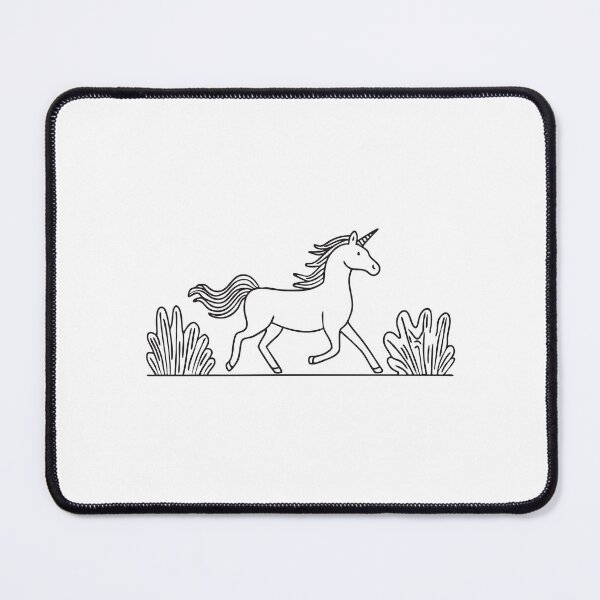 Item preview, A unicorn cantering near a row of green bushes designed and sold by rasagamastore.