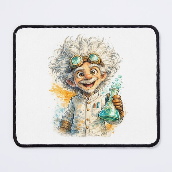 Item preview, Mad Scientist – Cute Cartoon Inventor Mascot designed and sold by AlexLineArt.