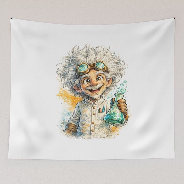 Item preview, Mad Scientist – Cute Cartoon Inventor Mascot designed and sold by AlexLineArt.