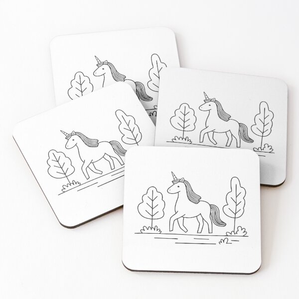 Item preview, A unicorn making its way down a narrow trail in the forest designed and sold by rasagamastore.