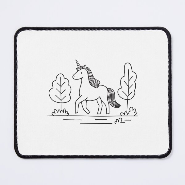 Item preview, A unicorn making its way down a narrow trail in the forest designed and sold by rasagamastore.
