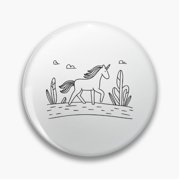 Item preview, A unicorn walking along a slim forest pathway designed and sold by rasagamastore.