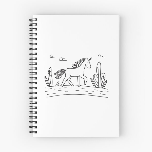 Item preview, A unicorn walking along a slim forest pathway designed and sold by rasagamastore.