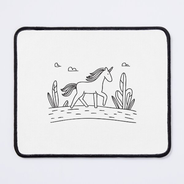 Item preview, A unicorn walking along a slim forest pathway designed and sold by rasagamastore.