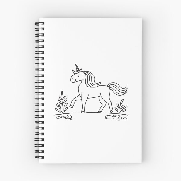 Item preview, A unicorn pacing quietly across a wooded narrow path designed and sold by rasagamastore.