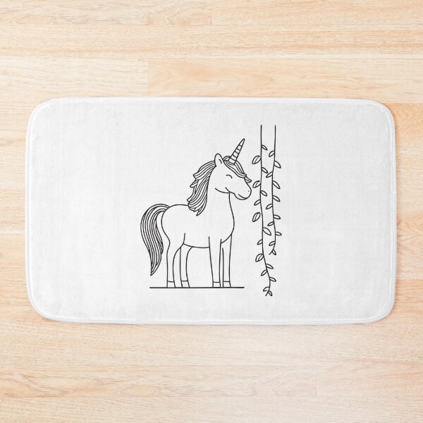 Item preview, A unicorn walking as its horn touches dangling vines designed and sold by rasagamastore.