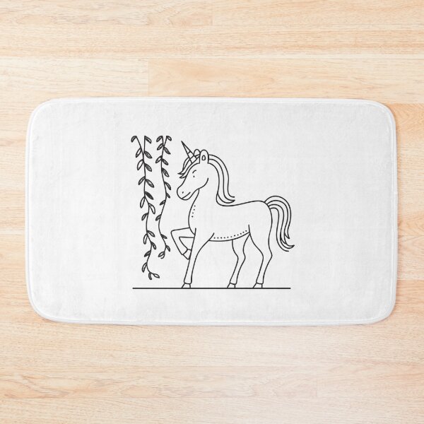 Item preview, A unicorn strolling with its horn brushing soft vines designed and sold by rasagamastore.