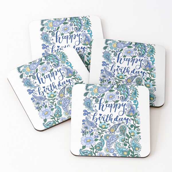 Item preview, Happy Birthday in Paisley designed and sold by Mirabel Design.