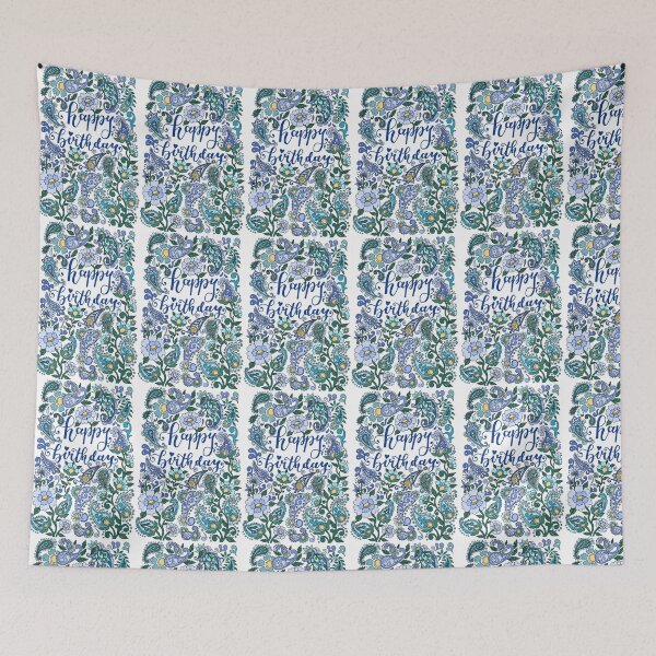 Item preview, Happy Birthday in Paisley designed and sold by Mirabel Design.