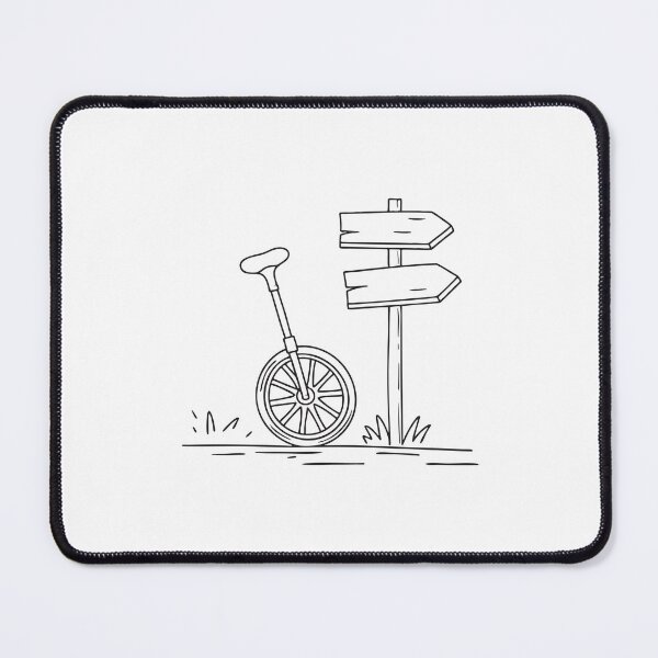 Item preview, A unicycle resting beside a knockedover road sign designed and sold by rasagamastore.