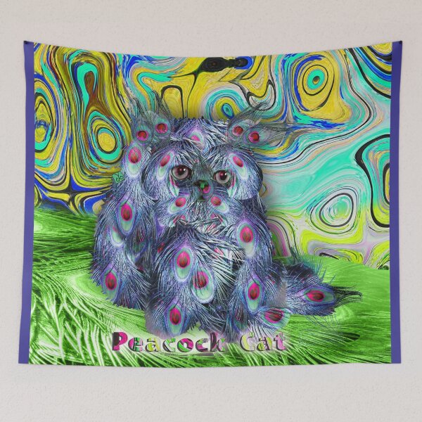 Item preview, Feathered Cat - Peacock Cat (Original graphic by ACCI) designed and sold by VanyssaGraphics.