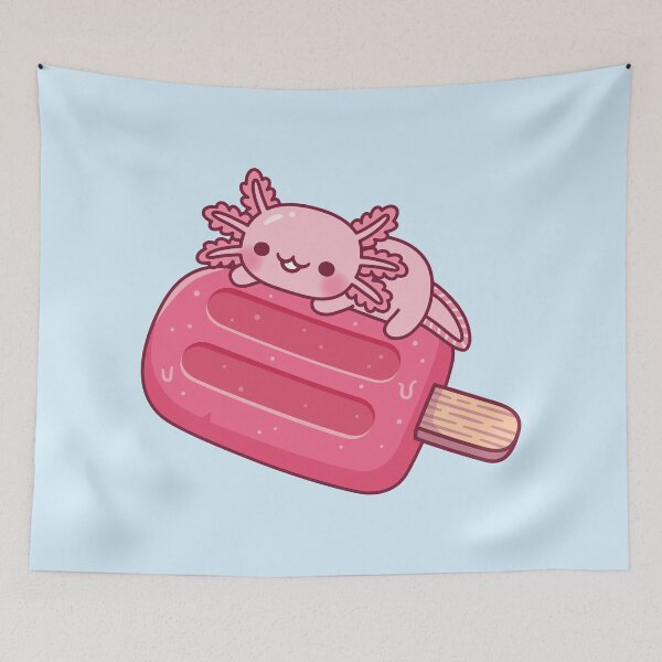 Item preview, Cute Axolotl Chilling On Red Ice Lolly designed and sold by rustydoodle.