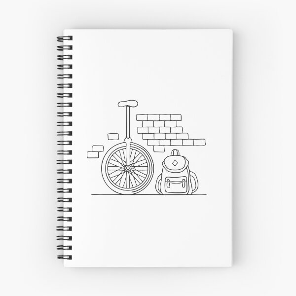 Item preview, A unicycle standing against a brick wall next to a schoolbag designed and sold by rasagamastore.