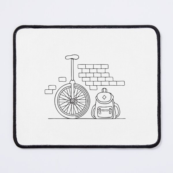 Item preview, A unicycle standing against a brick wall next to a schoolbag designed and sold by rasagamastore.