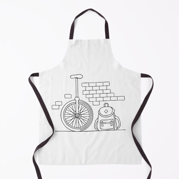 Item preview, A unicycle standing against a brick wall next to a schoolbag designed and sold by rasagamastore.
