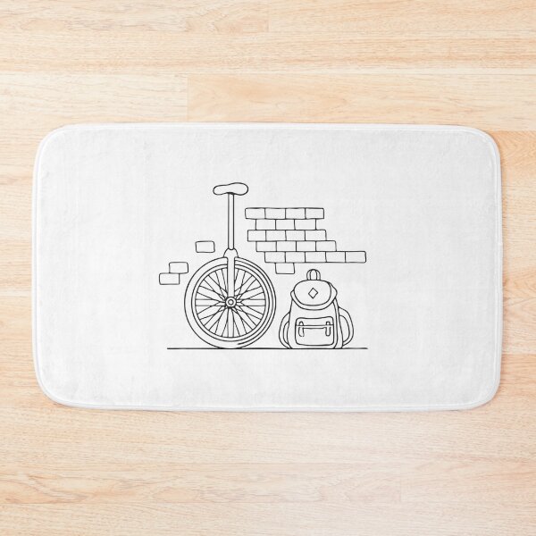 Item preview, A unicycle standing against a brick wall next to a schoolbag designed and sold by rasagamastore.