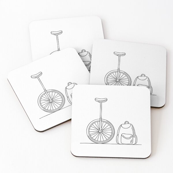 Item preview, A unicycle propped beside a brick wall and a backpack designed and sold by rasagamastore.