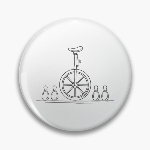 Item preview, A unicycle near juggling pins scattered on the ground designed and sold by rasagamastore.