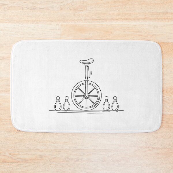 Item preview, A unicycle near juggling pins scattered on the ground designed and sold by rasagamastore.