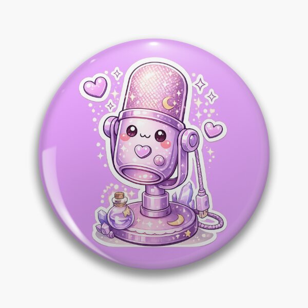 Item preview, Enchanted Kawaii Microphone Sticker designed and sold by Christiana-Art.