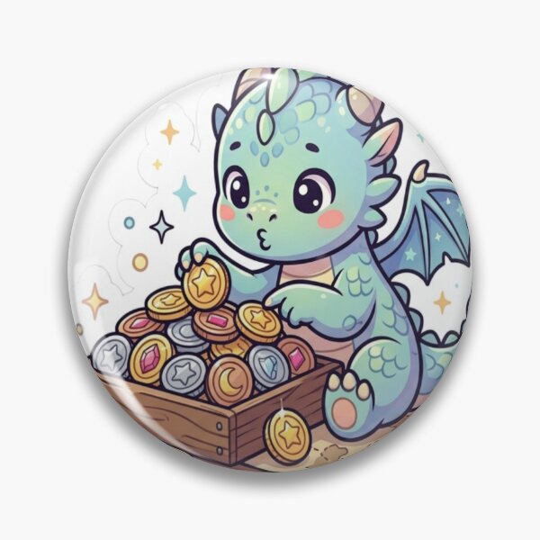 Item preview, Cute Baby Dragon Treasure Sticker | Kawaii Fantasy Dragon with Treasure Chest | Magical Creature Cartoon Sticker designed and sold by AdityaShop18.