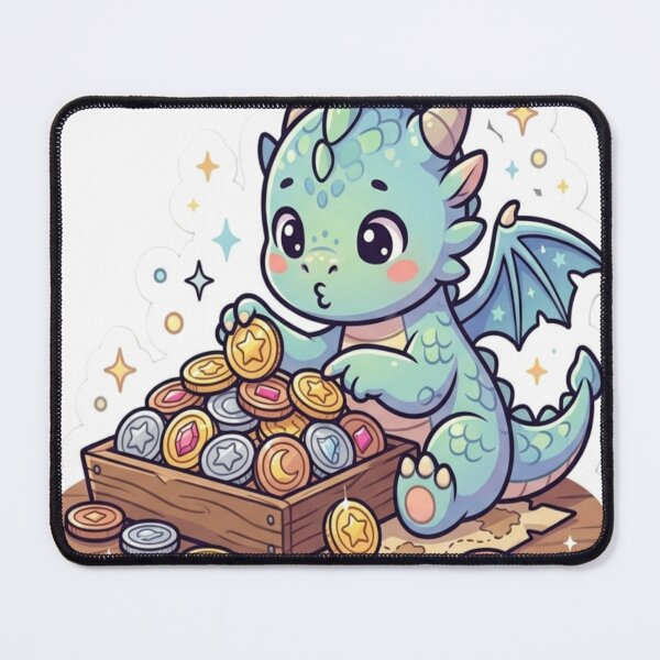 Item preview, Cute Baby Dragon Treasure Sticker | Kawaii Fantasy Dragon with Treasure Chest | Magical Creature Cartoon Sticker designed and sold by AdityaShop18.